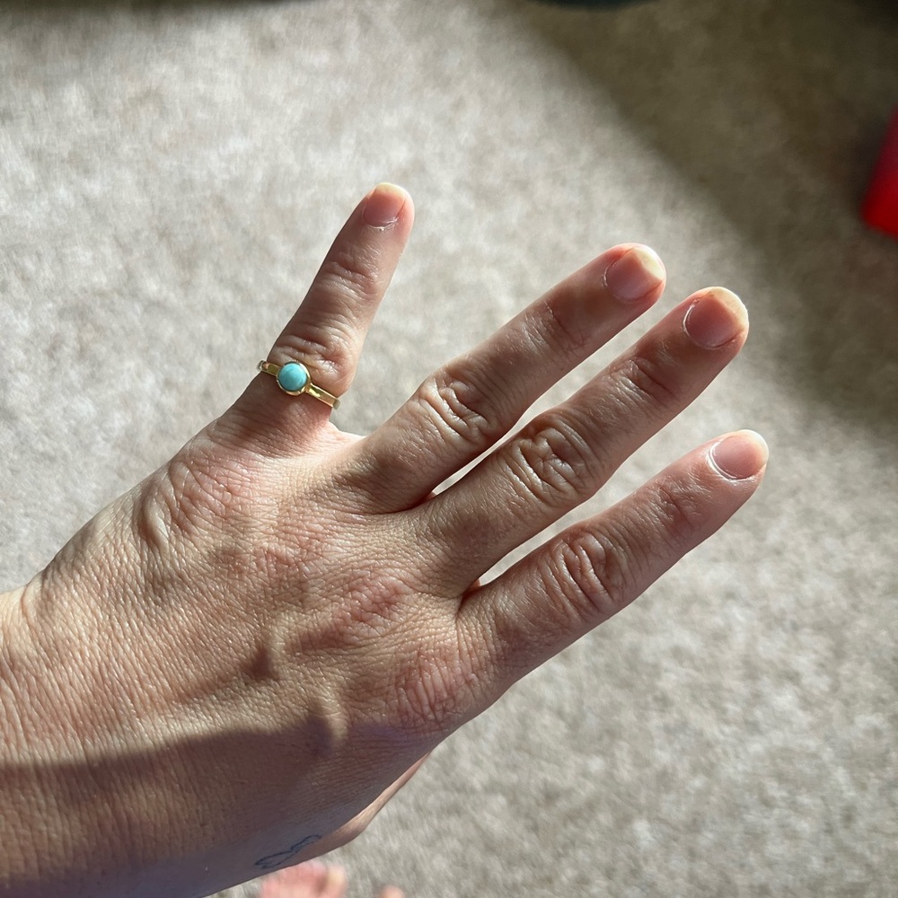 Vintage Elegant Gold and Turquoise Ring